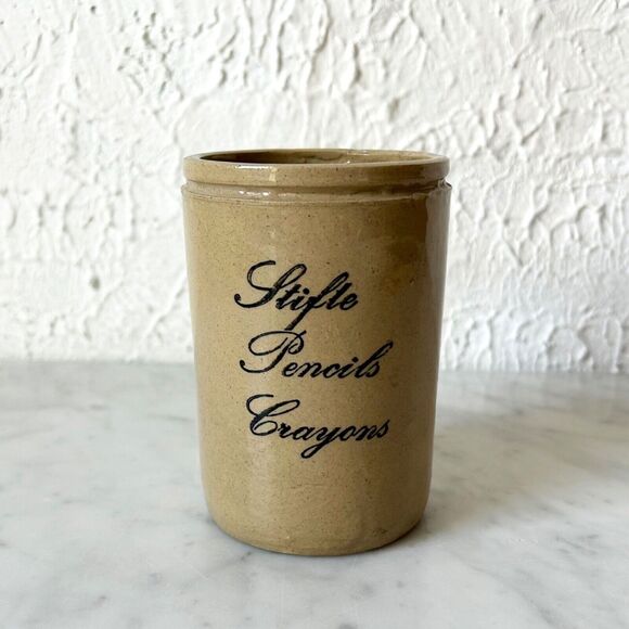 Vintage Pearsons of Chesterfield Stoneware Pencil Holder Stifte Pencils Crayons - Picture 2 of 7